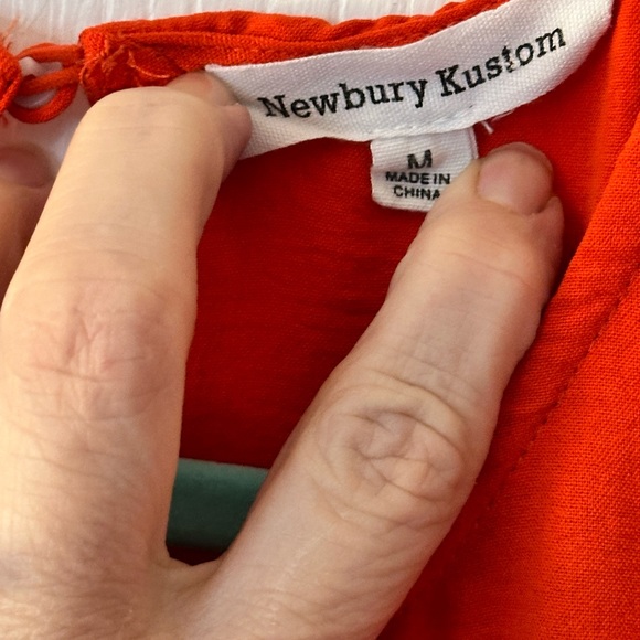 Newbury Kustom Orange midi dress short sleeve size medium. So adorable! - Picture 3 of 7